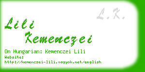 lili kemenczei business card